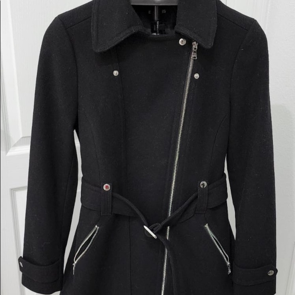 Express belted faux wool coat